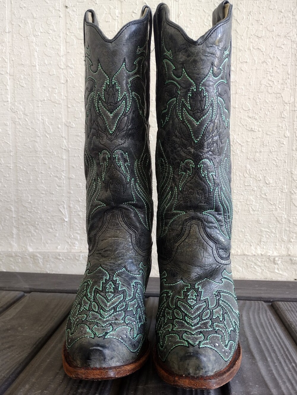 Corral Boots Women's Turquoise Embroidery Rhinestone Snip Toe Western Boot - Picture 9 of 16